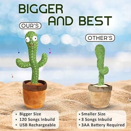 Dancing Cactus Toy – LED Light, Music & Mimicry Fun for Kids & Gifting