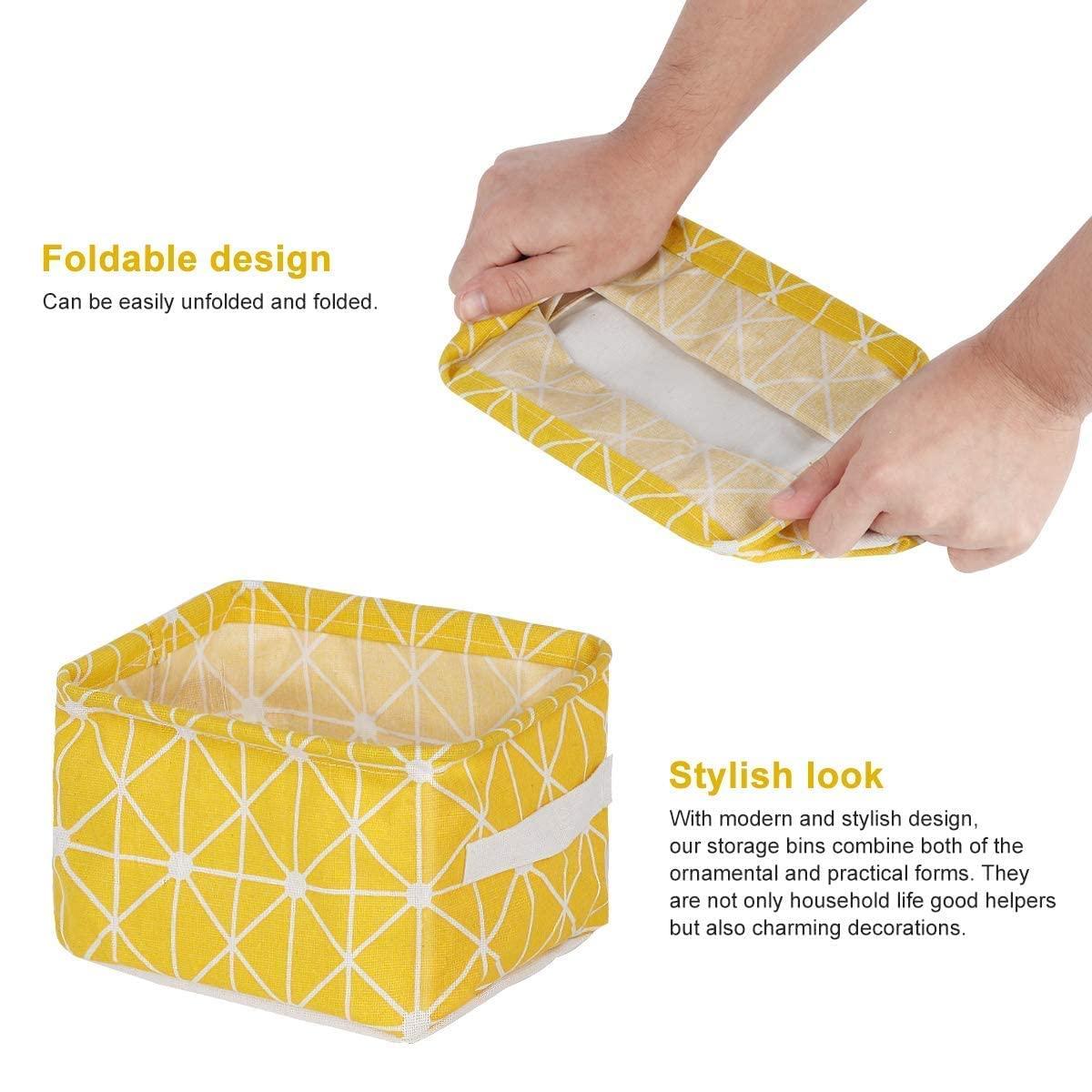 Foldable Canvas Storage Basket – Durable Fabric Bin with Handles for Home Organization