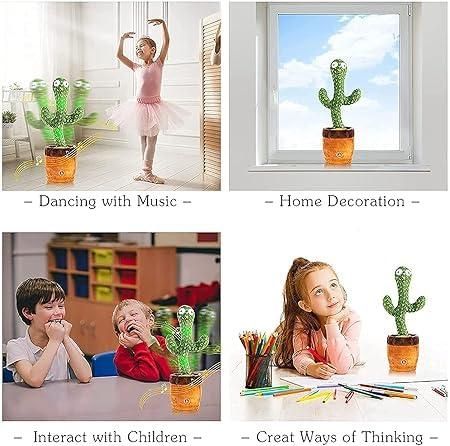 Dancing Cactus Toy – LED Light, Music & Mimicry Fun for Kids & Gifting