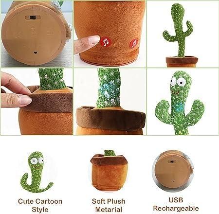 Dancing Cactus Toy – LED Light, Music & Mimicry Fun for Kids & Gifting
