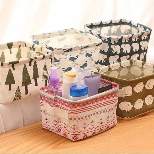 Foldable Canvas Storage Basket – Durable Fabric Bin with Handles for Home Organization