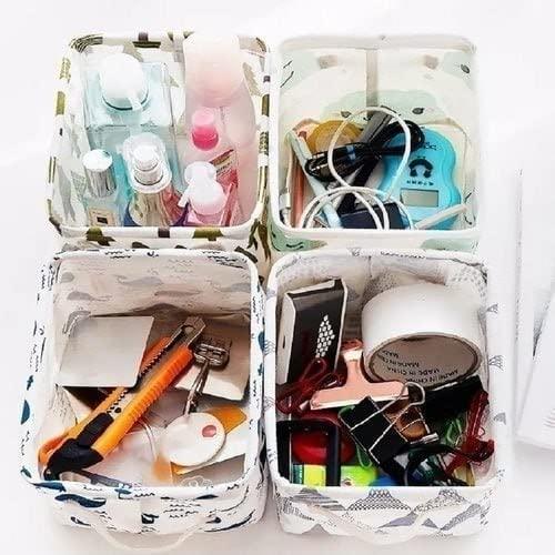 Foldable Canvas Storage Basket – Durable Fabric Bin with Handles for Home Organization