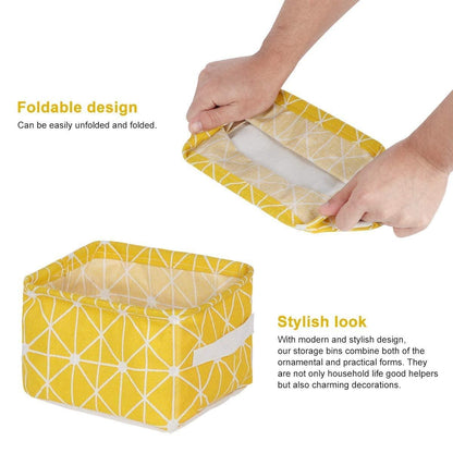Foldable Canvas Storage Basket – Durable Fabric Bin with Handles for Home Organization